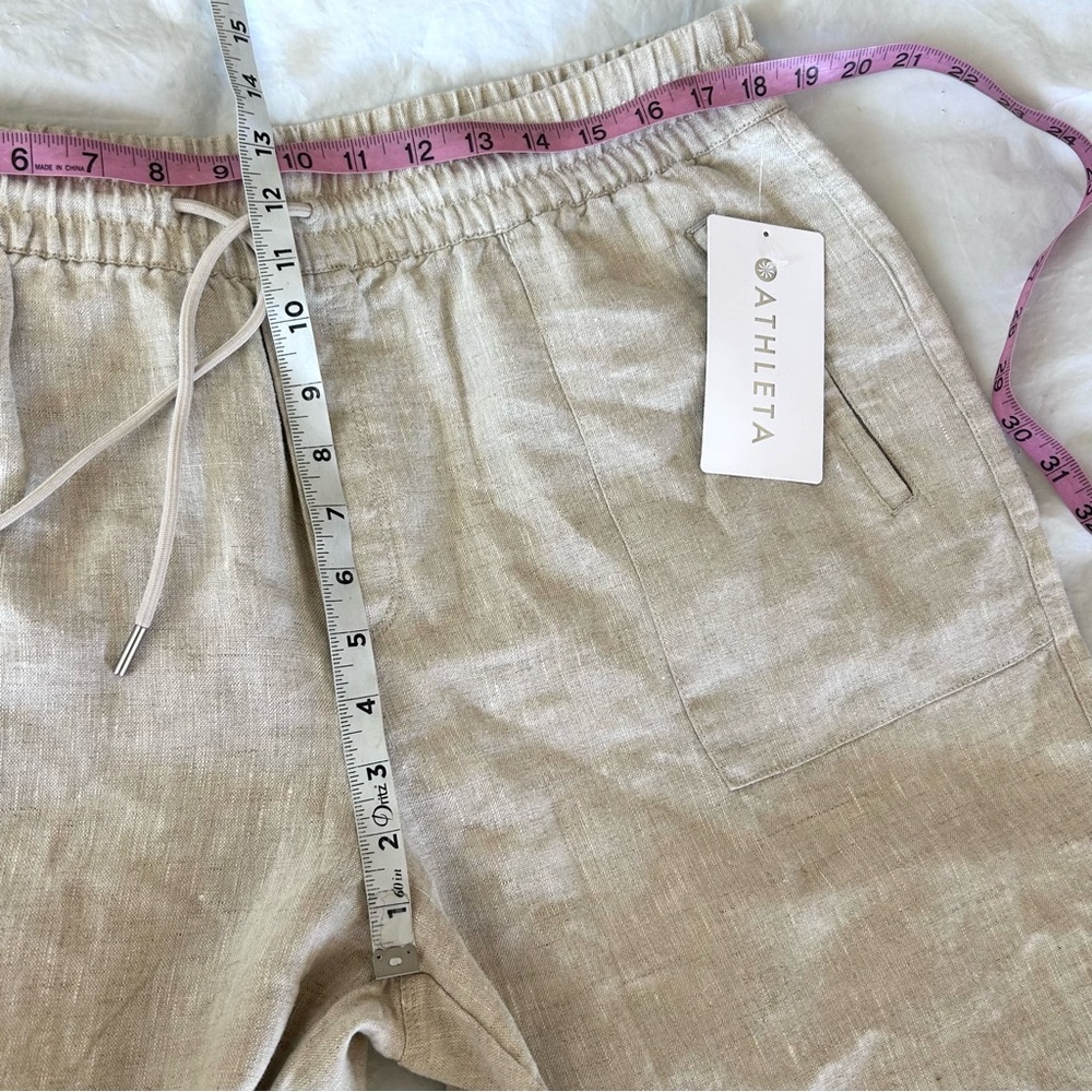 Athelta Retreat 100% Linen High Rise Wide Leg Pant Natural Size XL NWT - Picture 9 of 11